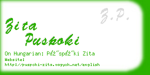 zita puspoki business card